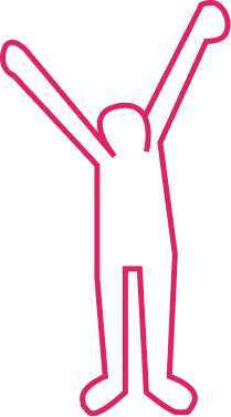 Muñeco rosa bailando